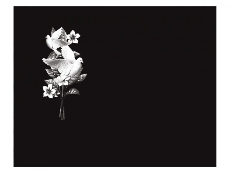 Lápida de nicho Ref.992 en granito Negro Intenso con imagen grabada a láser