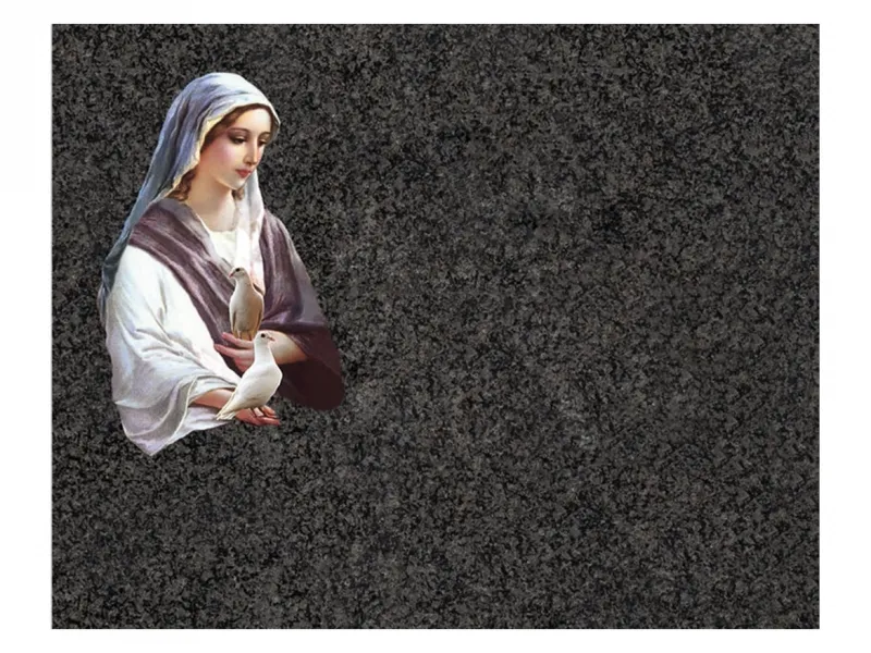 Lápida de nicho Ref. A11 en granito Sudáfrica con imagen incrustada a color