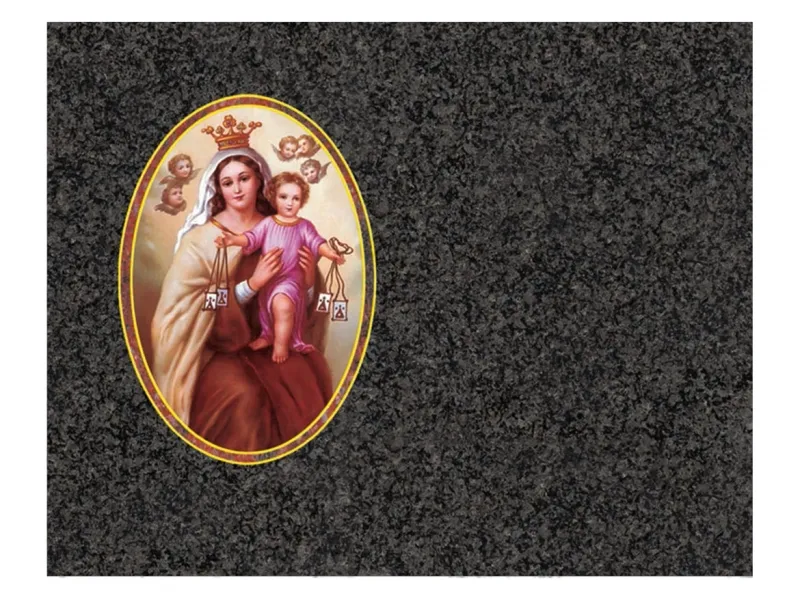 Lápida de nicho Ref.2025/1 en granito Sudáfrica con imagen incrustada a color