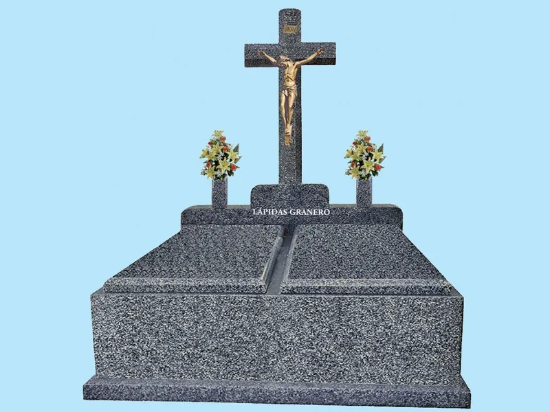 Panteón familiar doble cuerpo Ref. 93F en granito Jaspe